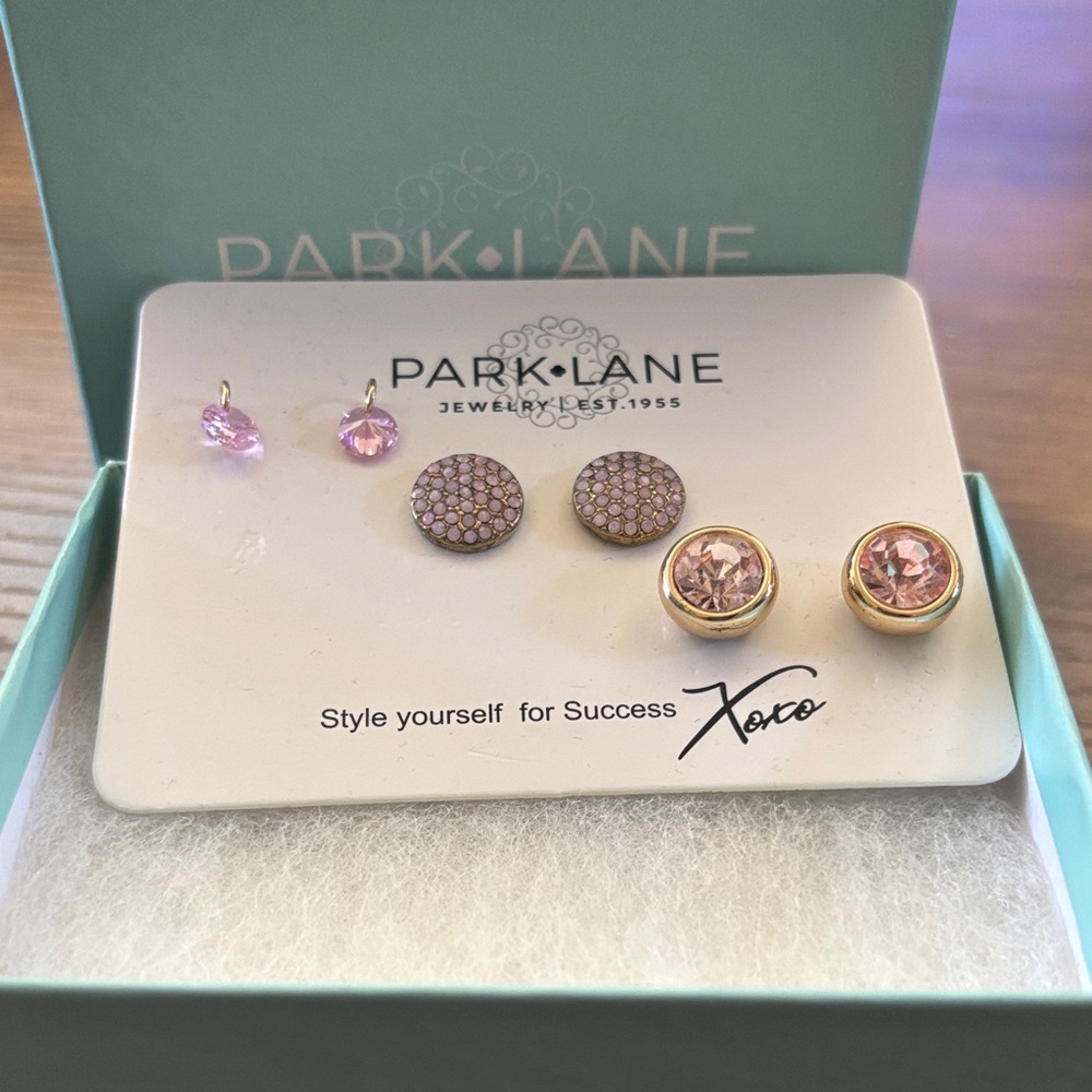 Park Lane Pink and Gold Earring Trio